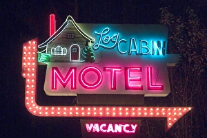 Motel Prints: Log Cabin Motel