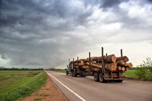 Journey Collection: Logging truck in Mississippi driving into the heart of a thunderstorm with an extreme tornado watch