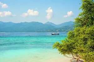 Indonesia Prints: Lombok, seen from Gili Meno, Gili Islands, Indonesia, Southeast Asia, Asia