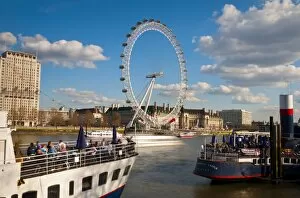 Images Dated 8th April 2010: London Eye and River Thames, London, England, United Kingdom, Europe