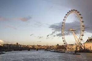 Millennium Wheel Collection: The London Eye at sunset (Millennium Wheel), South Bank, London, England, United Kingdom