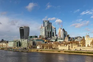 Attractive Prints: London skyline with modern buildings and blue sky