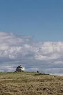 Lonely farm under a dramatic sky, Iceland, Polar Regions