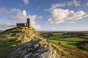 Places Of Worship Prints: Lonely St. Michael de Rupe Church on the summit of Brentor, Dartmoor National Park, Devon