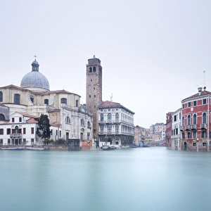 Grand Canal Prints: Long exposure image of buildings on the Grand Canal, Venice, UNESCO World Heritage Site