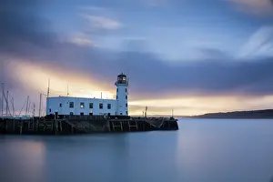 Scarborough Prints: A long exposure photograph of Scarborough Lighthouse shortly after sunrise, Scarborough