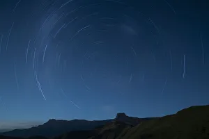 Silhouetted Gallery: Long Exposure of The South Star, Drakensberg Mountains, Royal Natal National Park