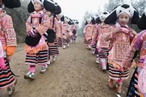 Images Dated 4th February 2009: Long Horn Miao lunar New Year festival celebrations in Sugao ethnic village