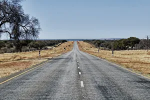 Rural Roads Prints: Long road in the middle of nowhere, Namibia, Africa