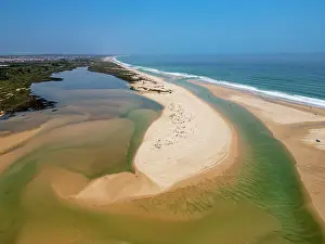 Dunes Prints: Long sandy beaches near historic village Cacela Velha in Portugal
