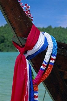 Scarf Prints: Detail of a long tailed boat
