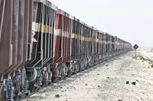 Images Dated 7th February 2008: The longest iron ore train in the world between Zouerate and Nouadhibou
