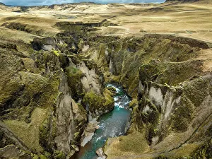 Natural Wonder Prints: A look down Fjaorargljufur canyon, south coast, Iceland, Polar Regions