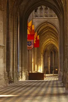 Aisle Prints: Looking down an aisle in Cathedrale Sainte Croix d Orleans (Cathedral of Orleans)