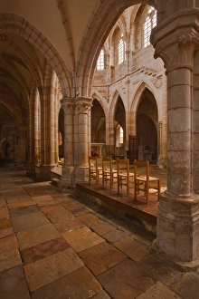 Yonne Prints: Looking down an aisle in the church of Notre Dame