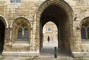 Looking towards the Cathedral, Lincoln, Lincolnshire, England, United Kingdom, Europe