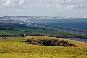Curved Prints: Looking across to Chesil Beach and St