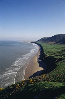 Looking from the cliffs at Rhossili