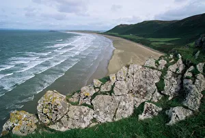 Rhossili Prints: Looking from the cliffs at Rhossili