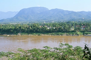 Hill Range Prints: Looking east across the Mekong River
