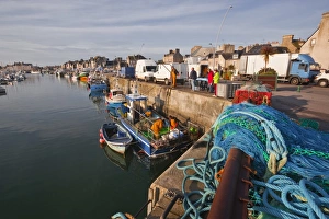 Ports Prints: Looking down the harbour at Saint Vst La Hougue