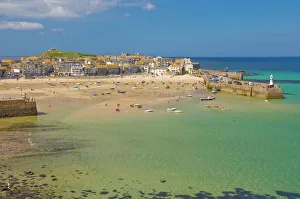 Images Dated 16th June 2009: Looking across the harbour at St. Ives (Pedn Olva) towards The Island or St