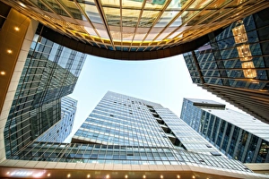 Office Building Prints: Looking up in high end Intime Center, Hangzhou City, China, Asia