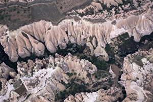 Looking down from hot air balloon