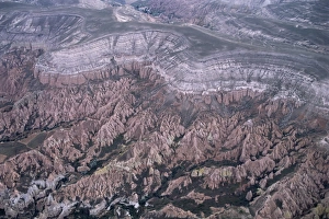Looking down from hot air balloon