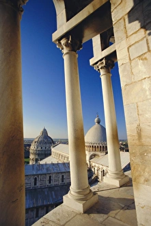 Piazza Del Duomo Prints: Looking from the Leaning Tower to Cathedral and Baptistery