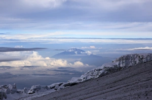Kilimanjaro Prints: Looking towards Mount Meru from near the summit of Mount Kilimanjaro, Tanzania