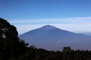 Tanzania Prints: Looking towards Mount Meru from the Shira Plateau below Kilimanjaros Uhuru Peak