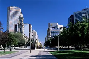 Victoria Square Prints: Looking north across Victoria Square towards King William Street in city centre