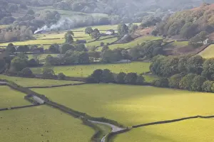 Lane Prints: Looking over the patchwork fields of Eskdale in the Lake District National Park