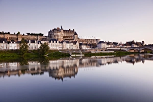 Amboise Prints: Looking down the River Loire towards the town and chateau of Amboise