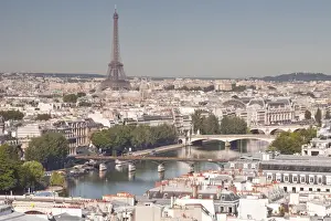 Urban Sprawl Prints: Looking over the rooftops of Paris from Tour Saint Jacques to the Eiffel Tower