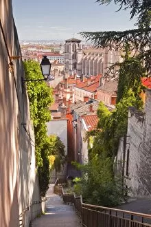 French Culture Gallery: Looking down onto the rooftops of Vieux Lyon, Rhone, Rhone-Alpes, France, Europe