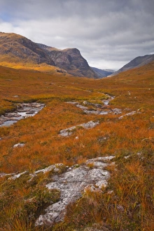 Orange Prints: Looking towards the Three Sisters in the Pass of Glen Coe