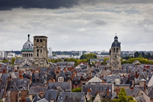 Indre Et Loire Prints: Looking across to Tour Charlemagne and the Basilique of St
