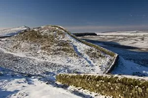 Looking west near Housteads Fort, Hadrians Wall, UNESCO World Heritage Site