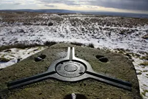 Directions Prints: Looking west from an old Ordnance Survey triangulation point on The Chains above Blackmoor Gate in winter
