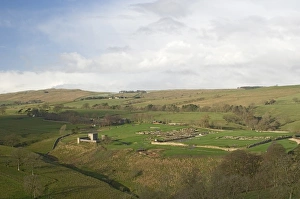 Northumbria Prints: Looking west over Roman settlement and fort