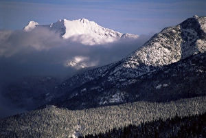 Whistler Prints: Looking west from the top of Whistler, Whistler, British Columbia, Canada, North America
