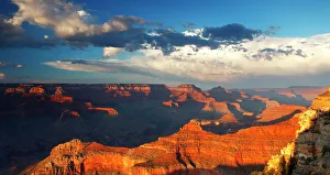 Looking towards Wotan's Throne from south rim, Grand Canyon, Arizona, United States of America, North America