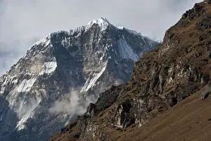 The looming face of Jomolhari, the third highest mountain in Bhutan at 7326m, seen from Jangothang
