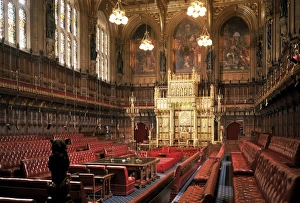 House Of Lords Prints: The Lords Chamber, House of Lords, Houses of Parliament, Westminster, London