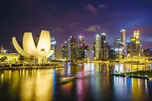 Southesat Asian Prints: The lotus flower shaped ArtScience Museum overlooking Marina Bay with the city skyline