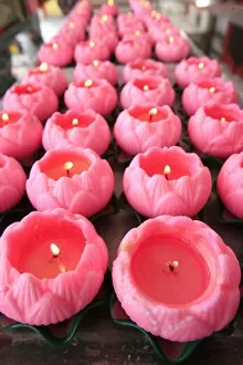 Images Dated 17th February 2006: Lotus-shaped candles, Thean Hou Chinese temple, Kuala Lumpur, Malaysia, Southeast Asia