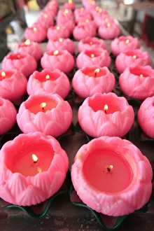 Images Dated 17th February 2006: Lotus-shaped candles, Thean Hou Chinese temple, Kuala Lumpur, Malaysia, Southeast Asia