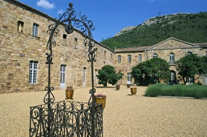 Herault Prints: Louis XIV Court, Fontfroide Abbey, Corbieres region, Herault, Languedoc-Roussillon